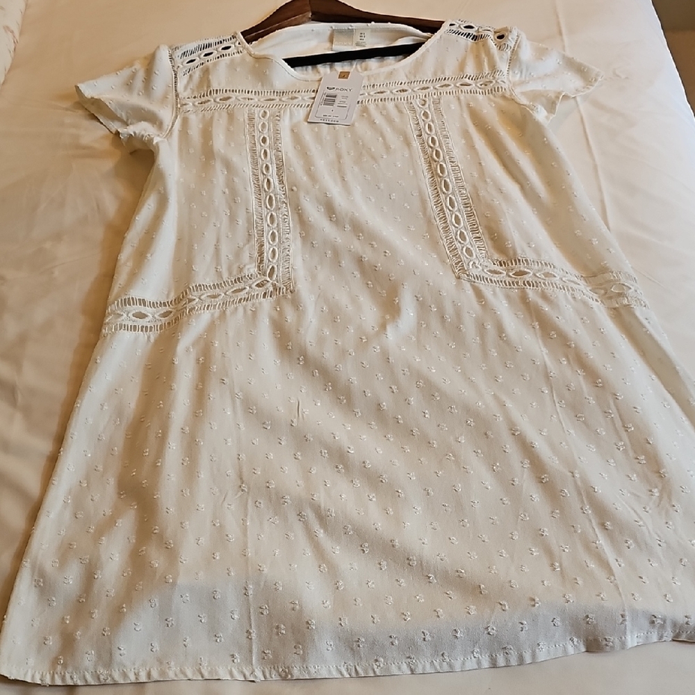 Roxy Ivory Lace Accent Dress